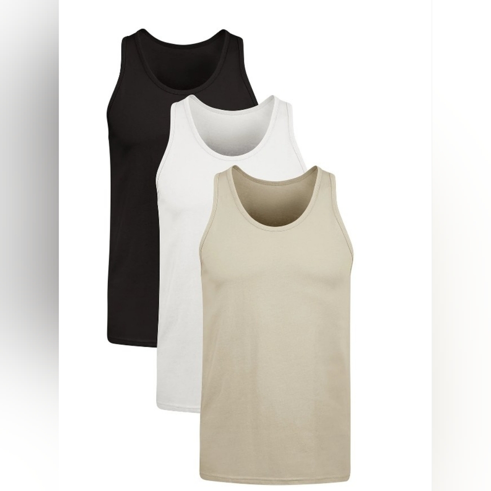 Hanes Original Mens Dyed Tank Stretch Cotton Tank 3 Pack